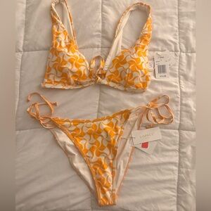 l*space bikini orange geo print NWT